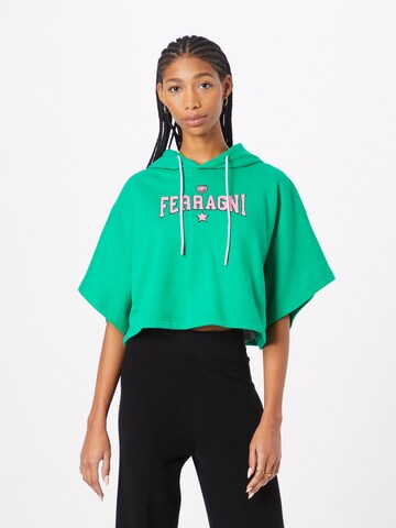 Felpa di Chiara Ferragni in verde: frontale