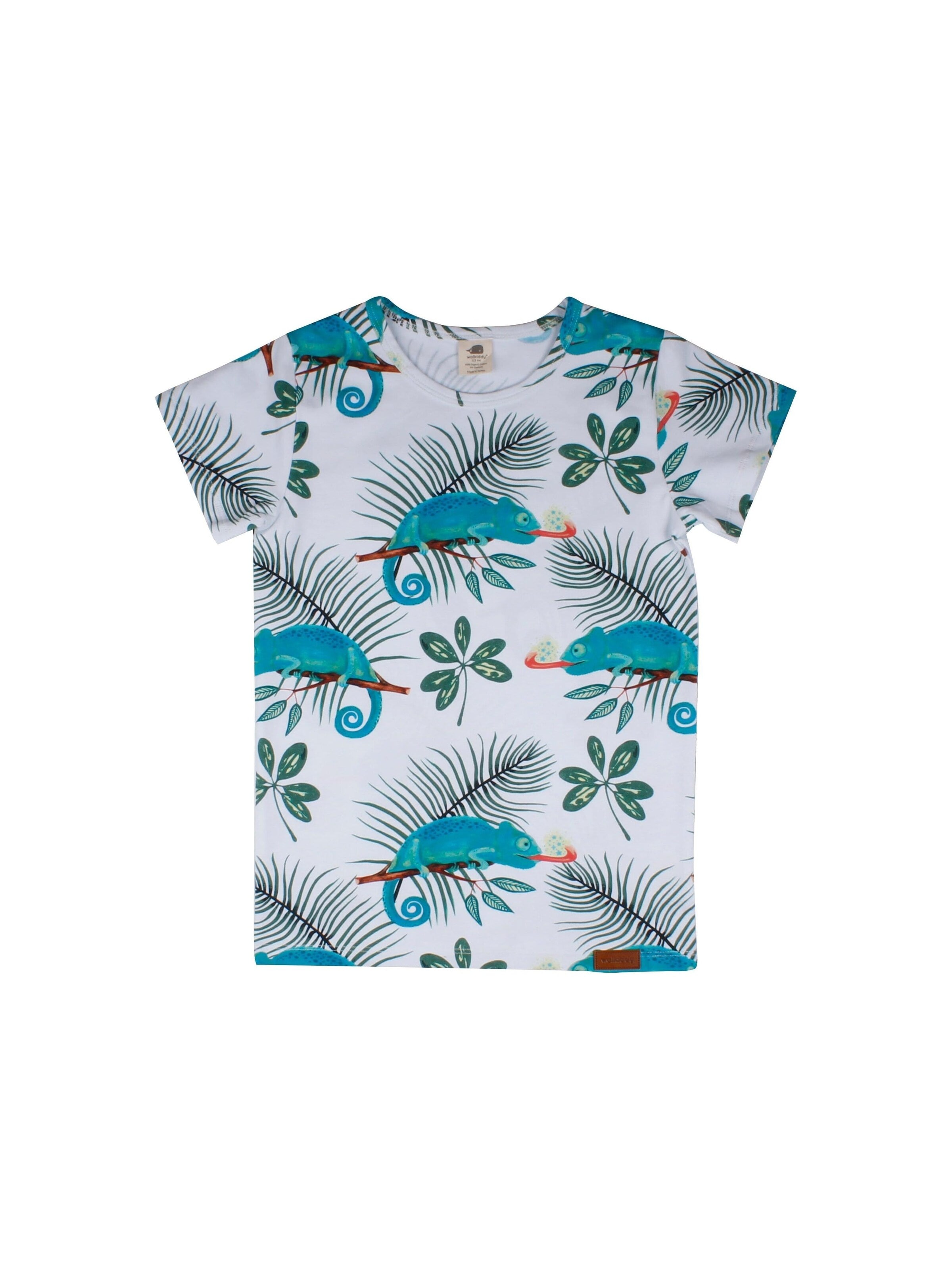 Walkiddy Shirt 'Chameleons T-Shirt'‌‌ in Weiß: Vorderseite
