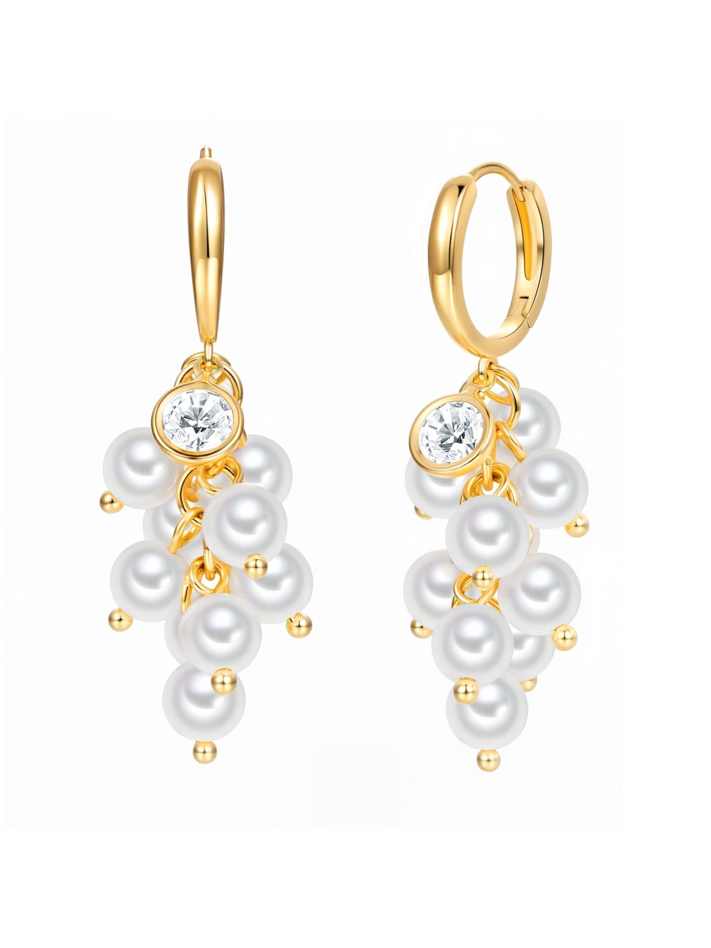 Boucles d'oreilles Lulu & Jane en blanc : devant