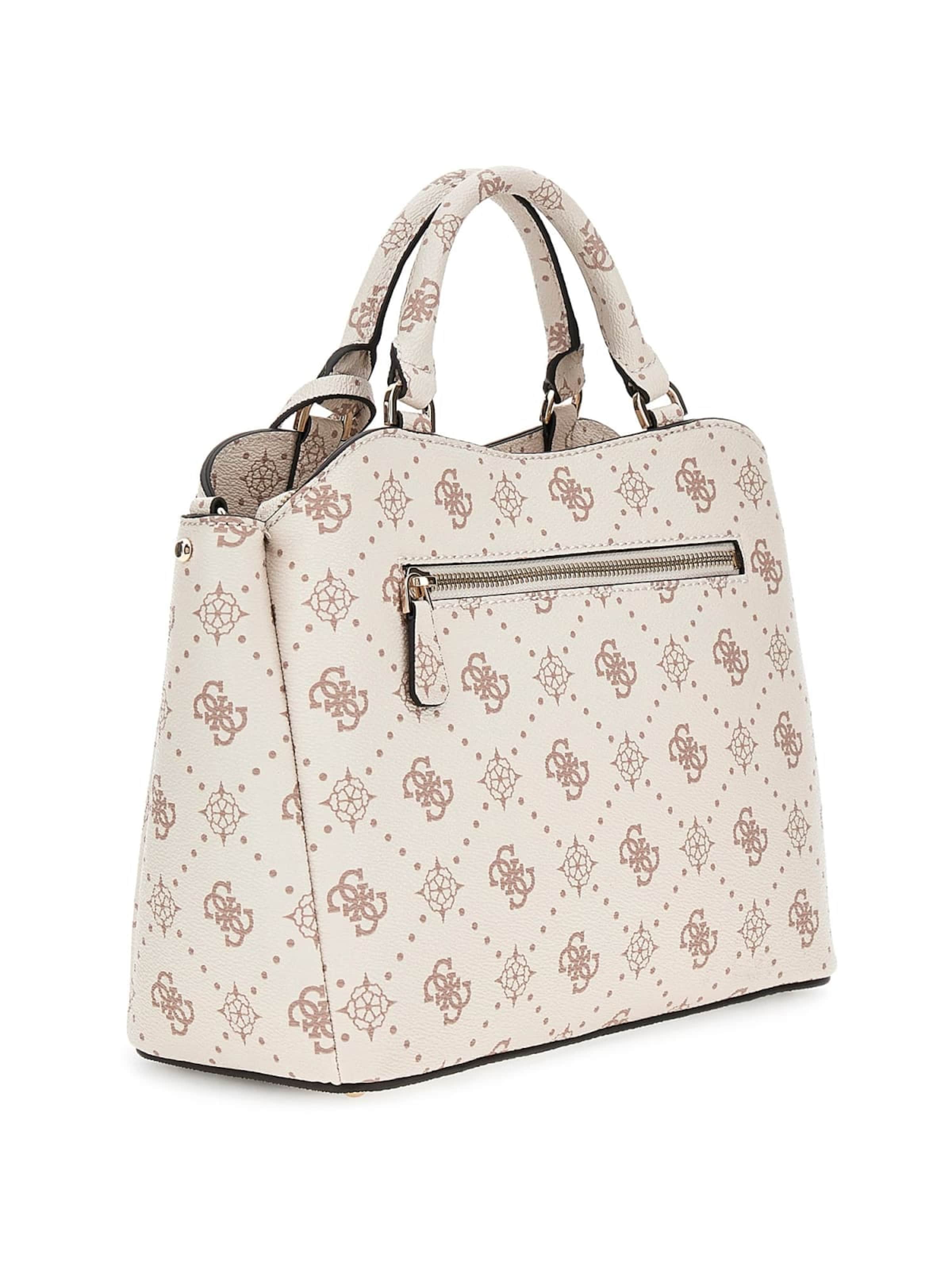 GUESS - Bolso de hombro 'Guess Sac BandouliÃ¨re Silia Girlfriend Sat Vanilla Logo GP989006' en blanco