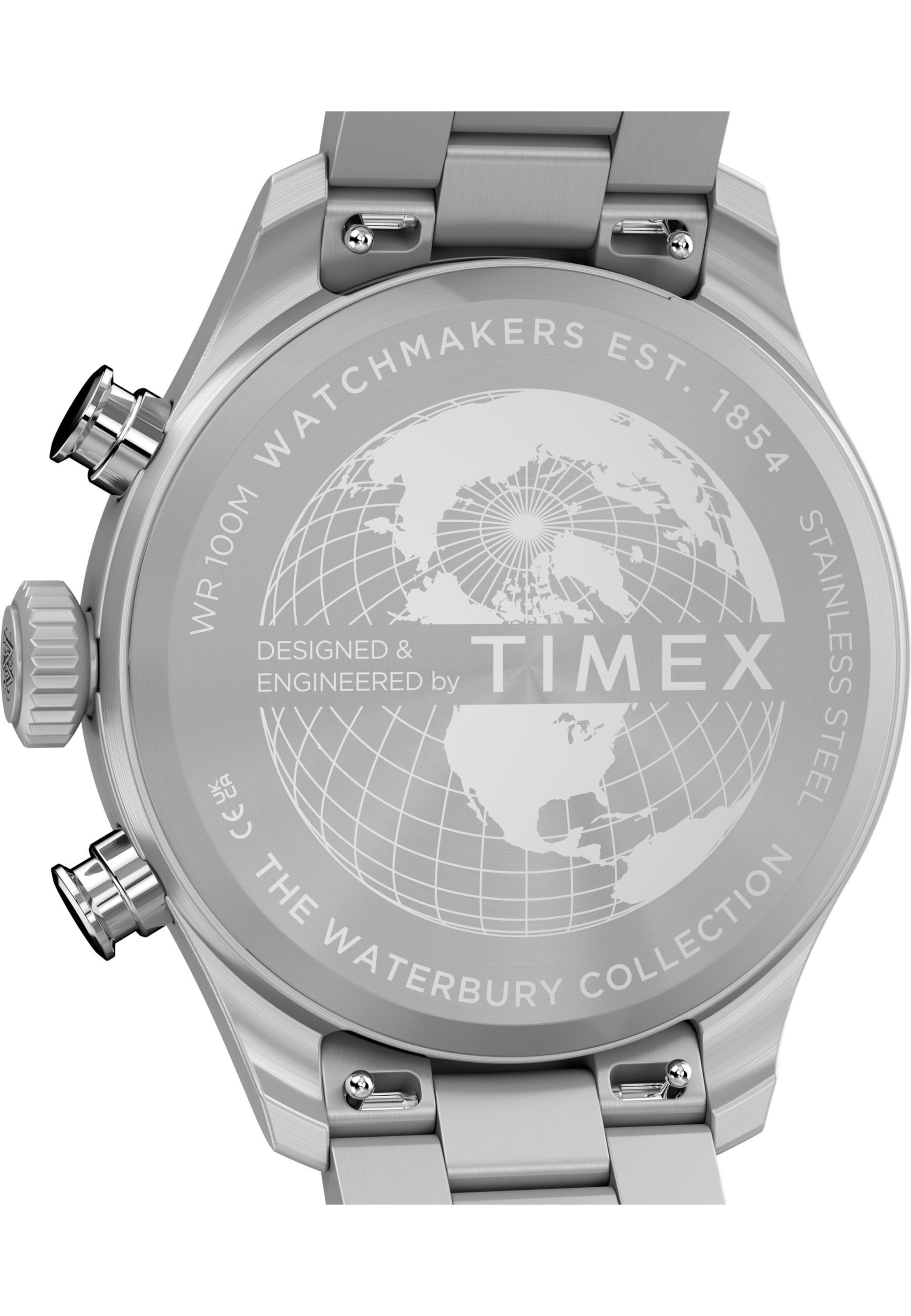 Montre à affichage analogique ' Waterbury Ace Fly-Back' TIMEX en argent