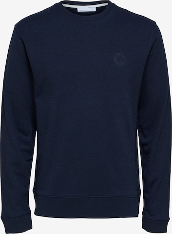 SELECTED HOMME - Sweatshirt 'SOON' em azul: frente