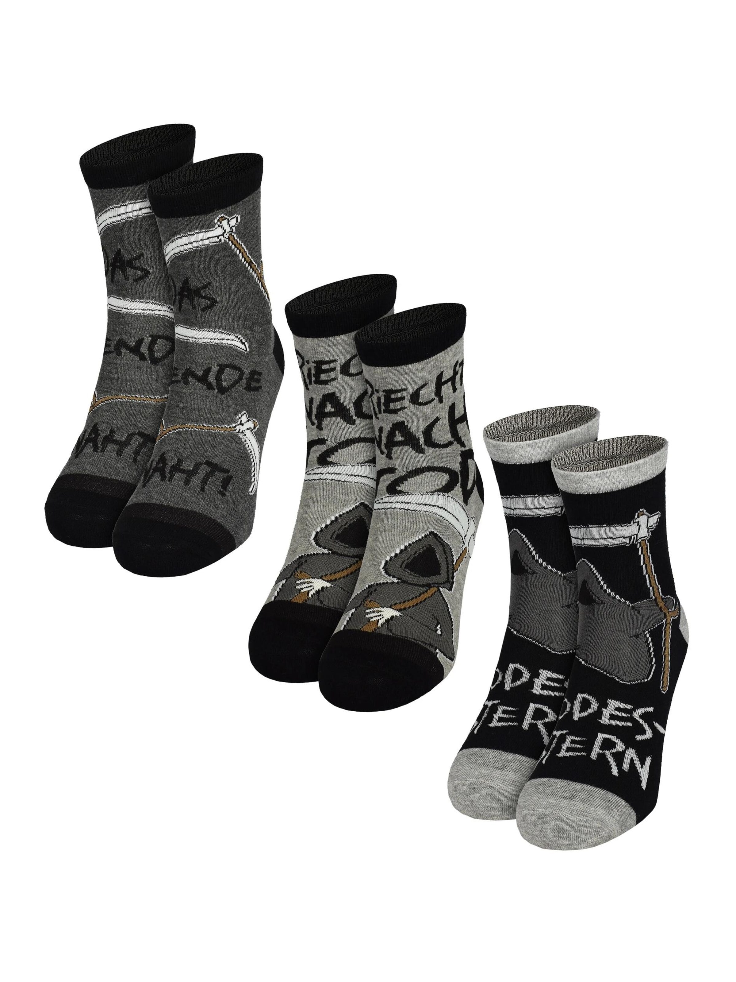 United Labels Socks 'Tot aber lustig - Michael Holtschulte' in Grey: front