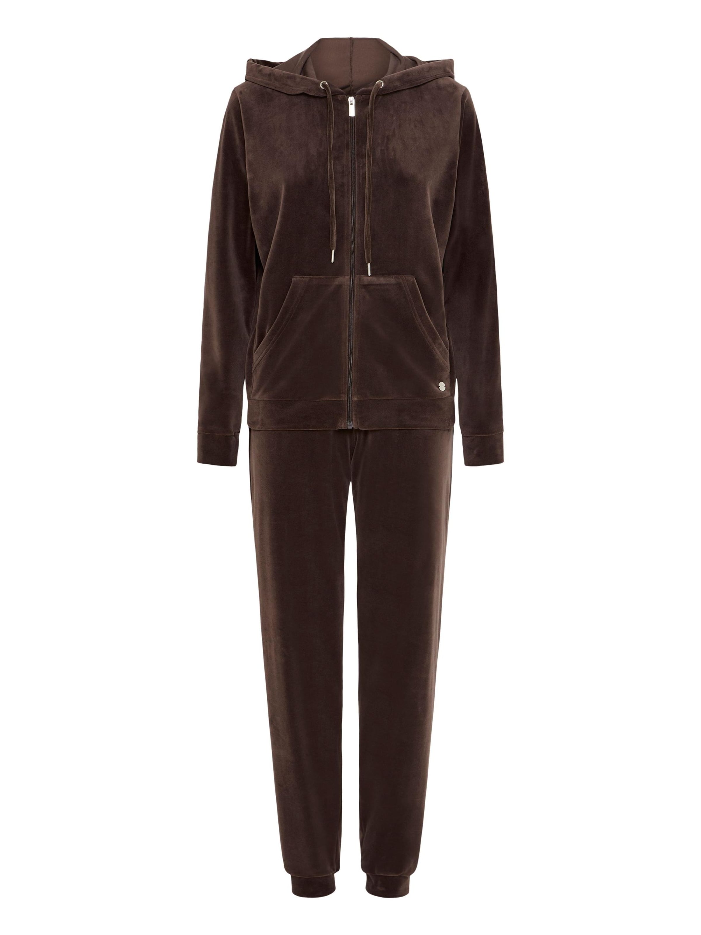 Oxmo Hausanzug in Braun: Vorderseite