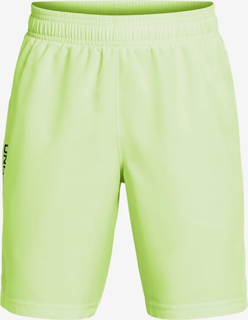 UNDER ARMOUR Workout Pants in Green: front