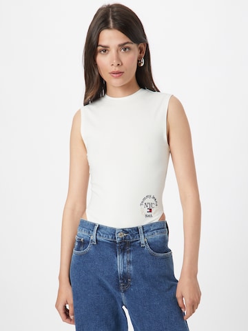 Tommy Jeans Shirt Bodysuit in White: front