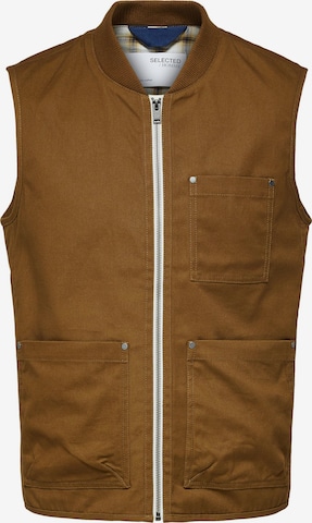 SELECTED HOMME Vest 'Baker' in Brown: front