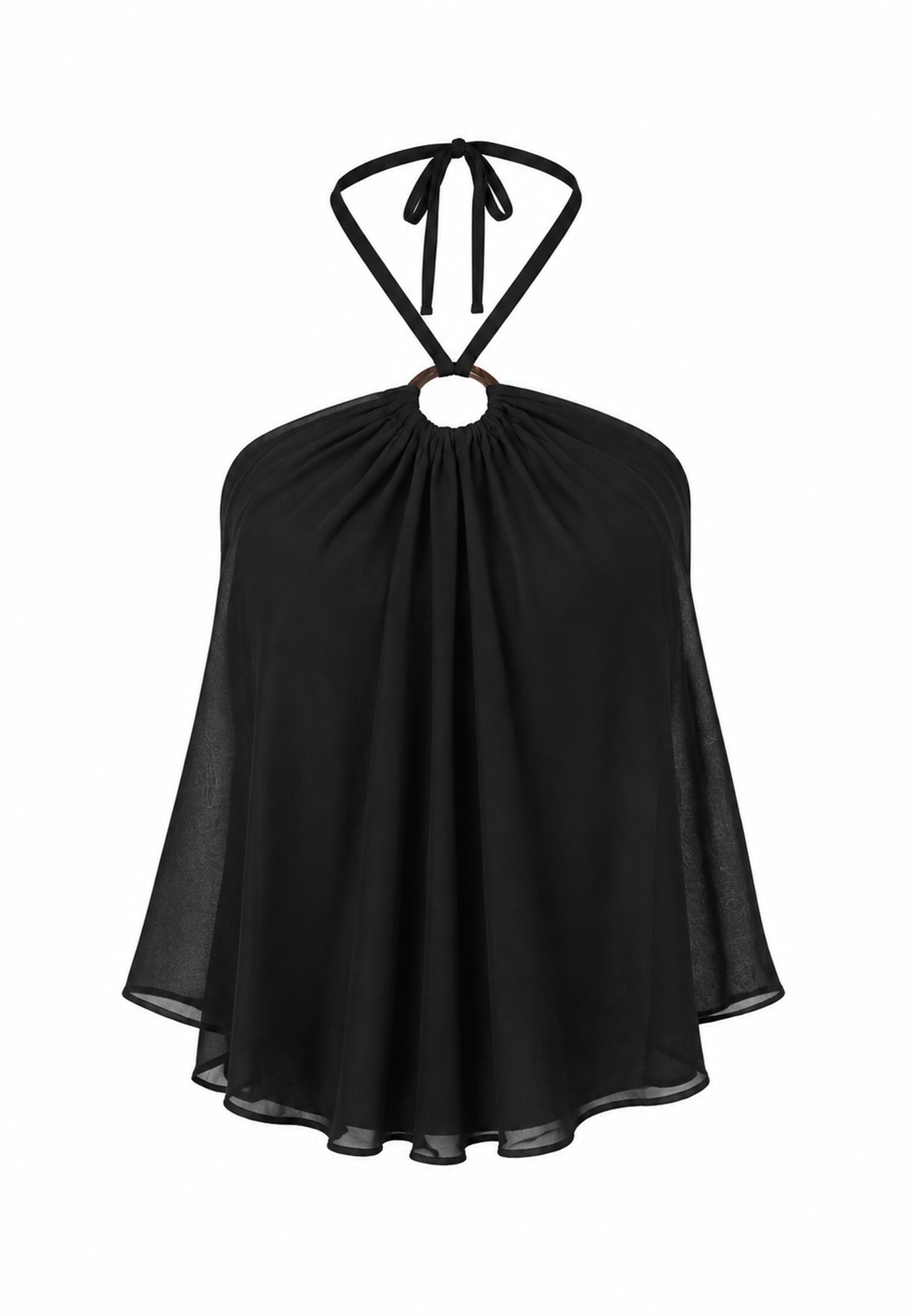 Elara Top in Zwart: voorkant