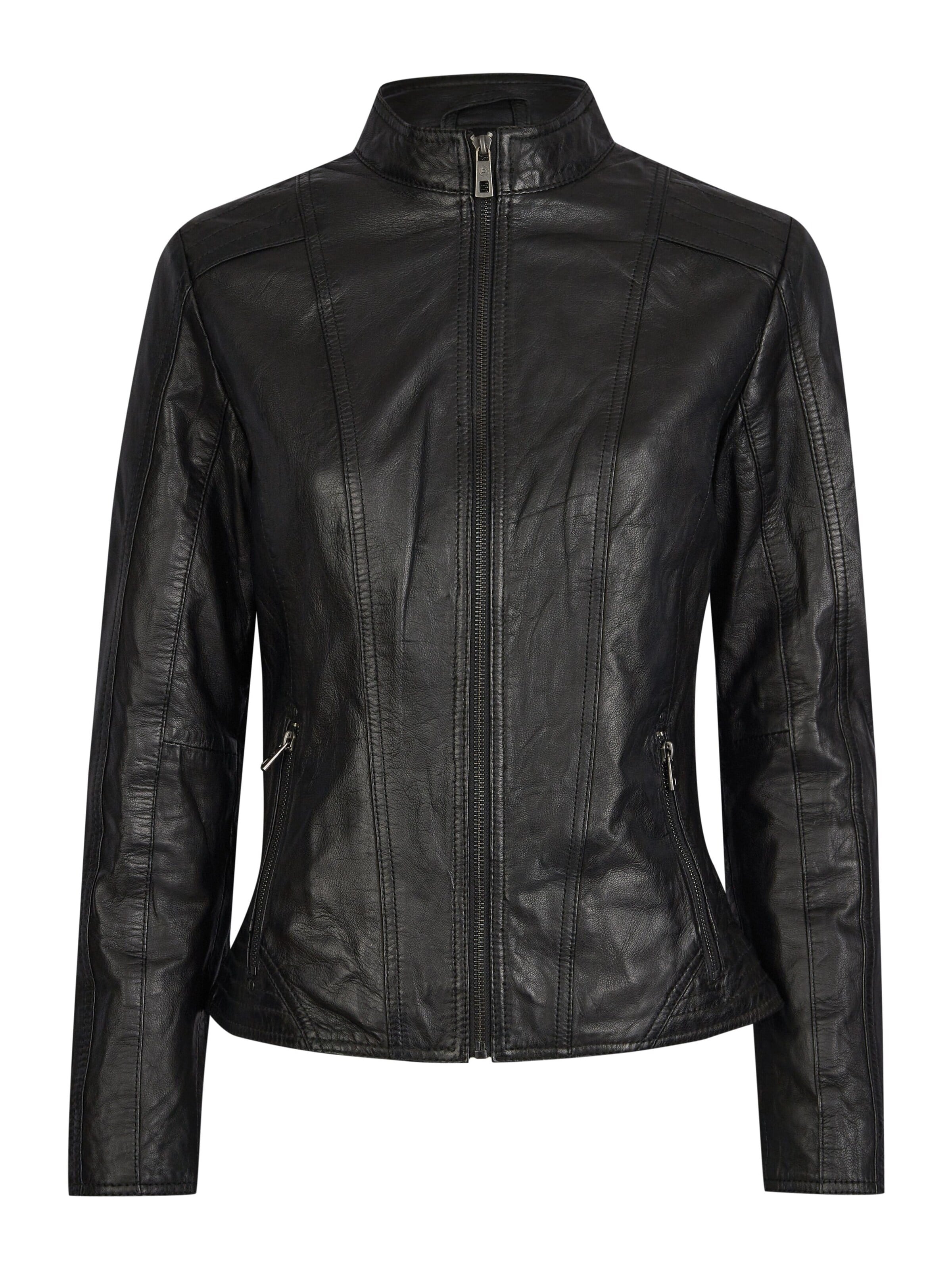 bugatti Lederjacke BULady-121 in Schwarz: Vorderseite