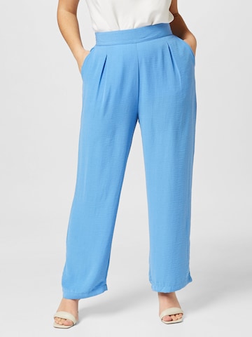 ONLY Carmakoma Wide leg Pleat-front trousers 'JOLEEN JACKIE' in Blue: front