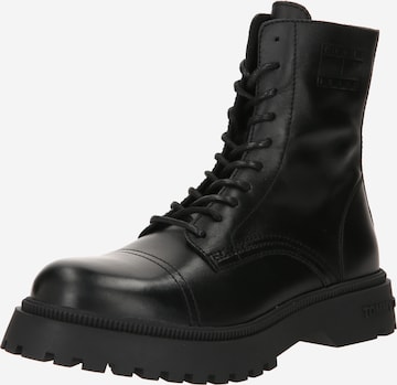 Tommy Jeans Veterboots in Zwart: voorkant