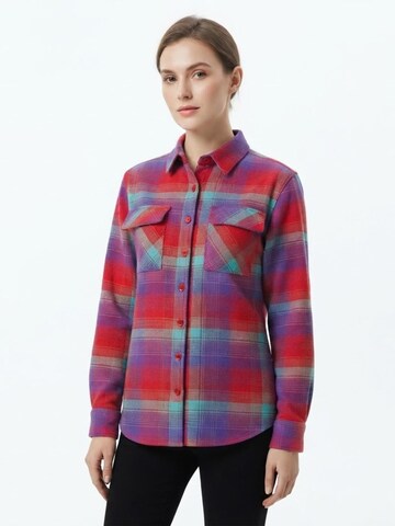 Chemisier 'Comfy Heavyweight Flannel Shirt' Radwa en rouge