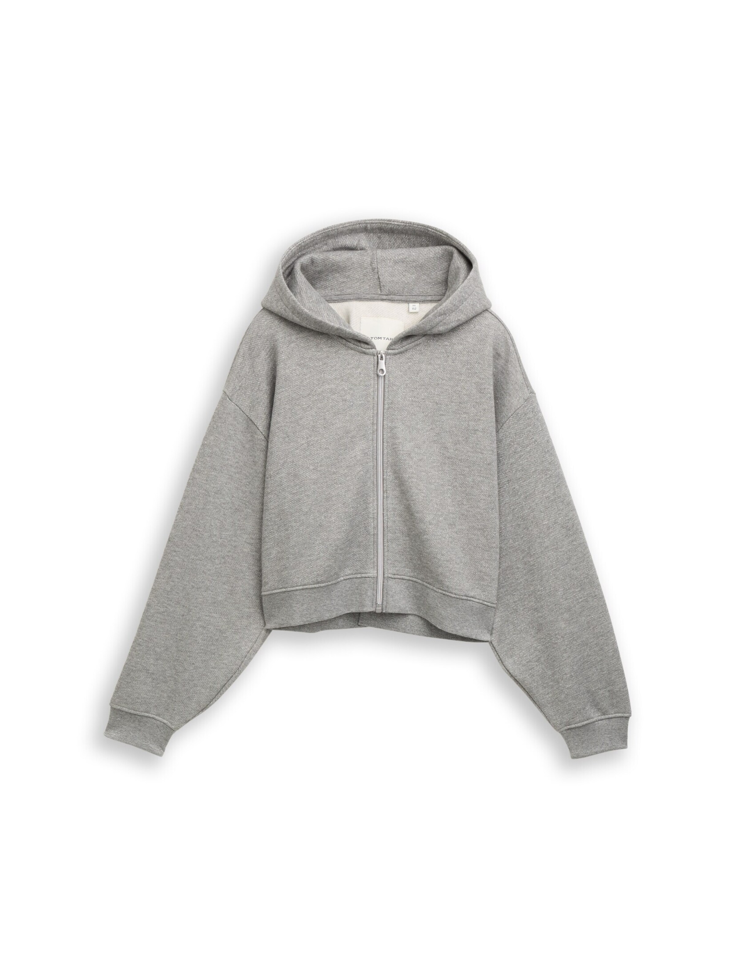 TOM TAILOR Sweatjacke in Grau: Vorderseite