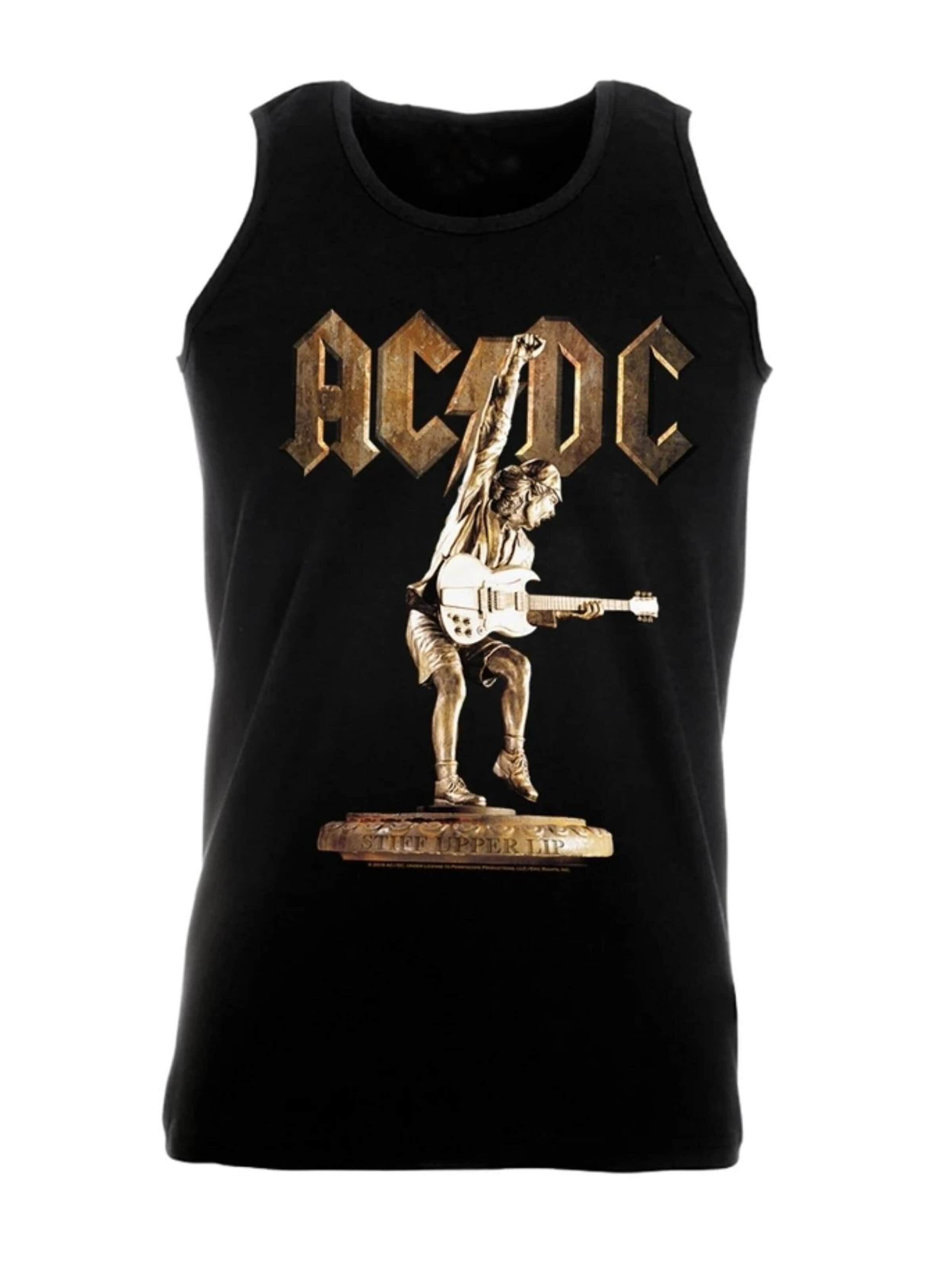 AC/DC Shirt 'AC/DC Stiff upper lip TankTop' in Black: front
