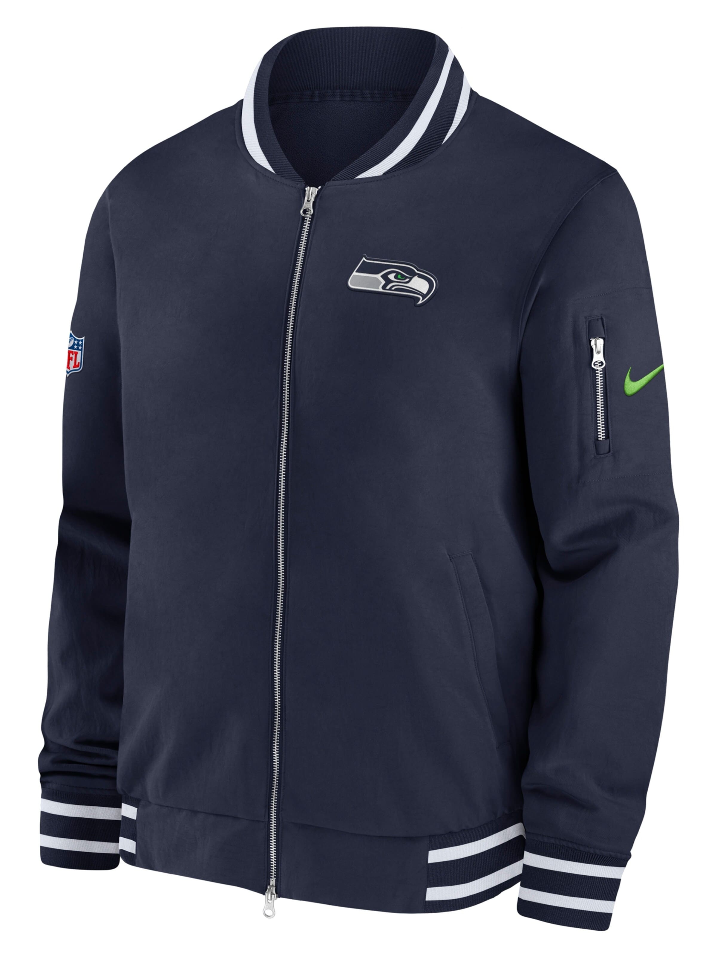 NIKE Athletic Jacket 'Seattle Seahawks Nike Coach NFL' in Blue: front