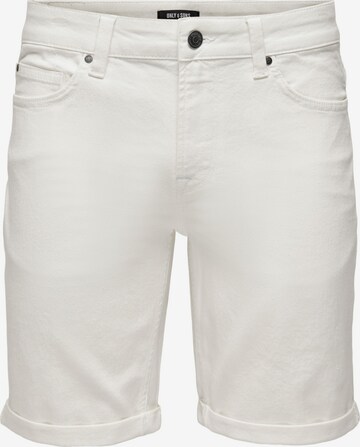 Pantalon 'Ply' Only & Sons en blanc : devant