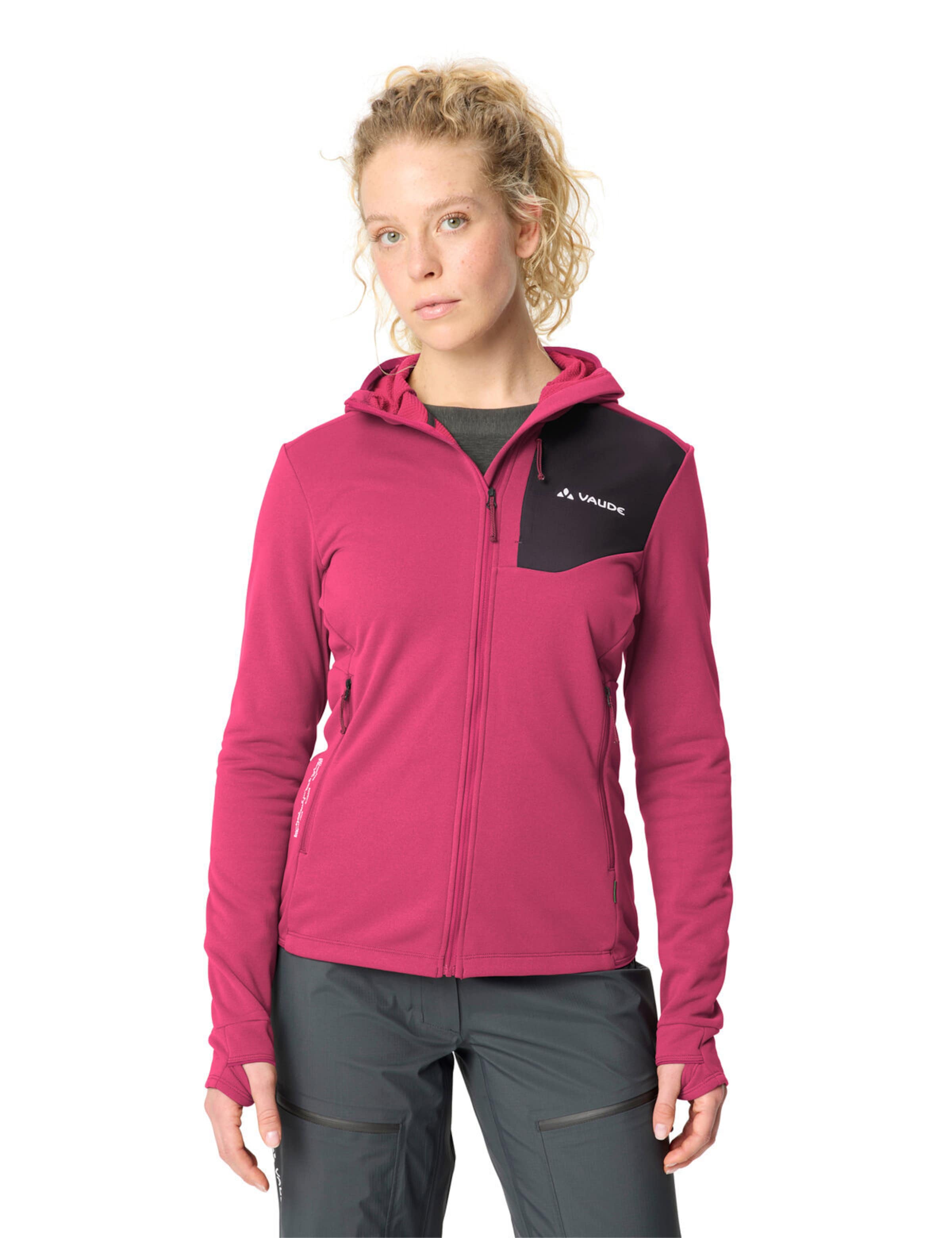 VAUDE Athletic fleece jacket 'Monviso III' in Pink: front
