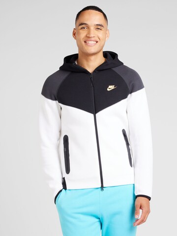 Nike Sportswear Bluza rozpinana ' TCH FLEECE' w kolorze biały: przód