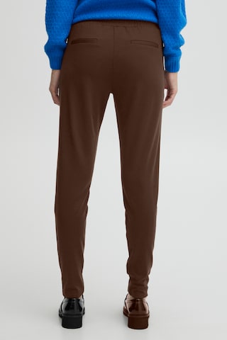 ICHI Tapered Pants 'Kate' in Brown