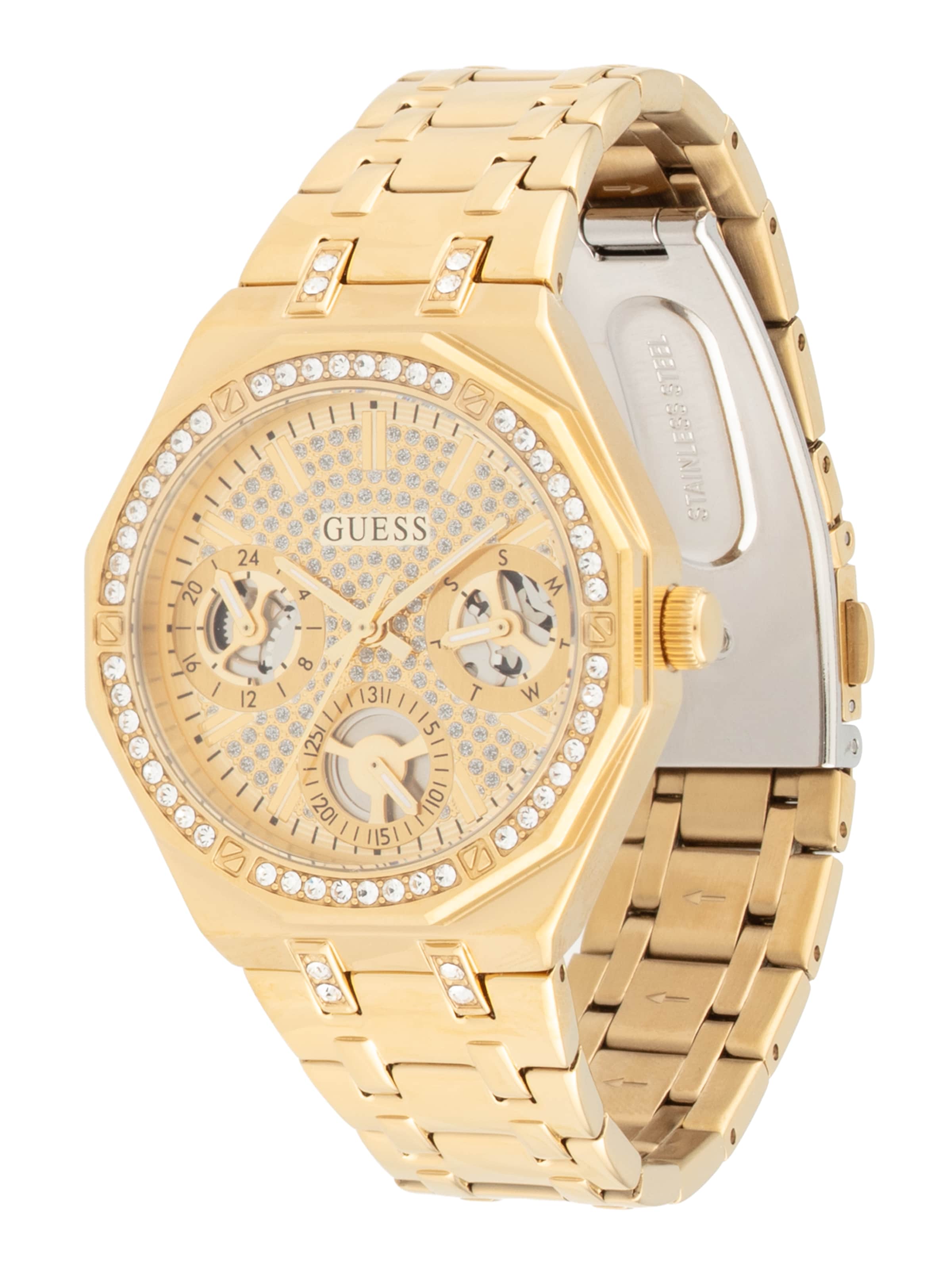 GUESS - Reloj analógico 'QUINN' en oro: frente