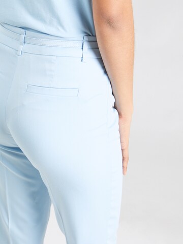 MORE & MORE Regular Trousers with creases 'HEDY' in Blue