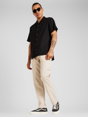 anerkjendt Comfort fit Button Up Shirt 'LEO' in Black
