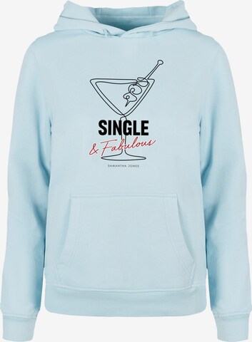 ABSOLUTE CULT Sweatshirt 'Ladies Sex and the City - Single And Fabulous' in Blue: front