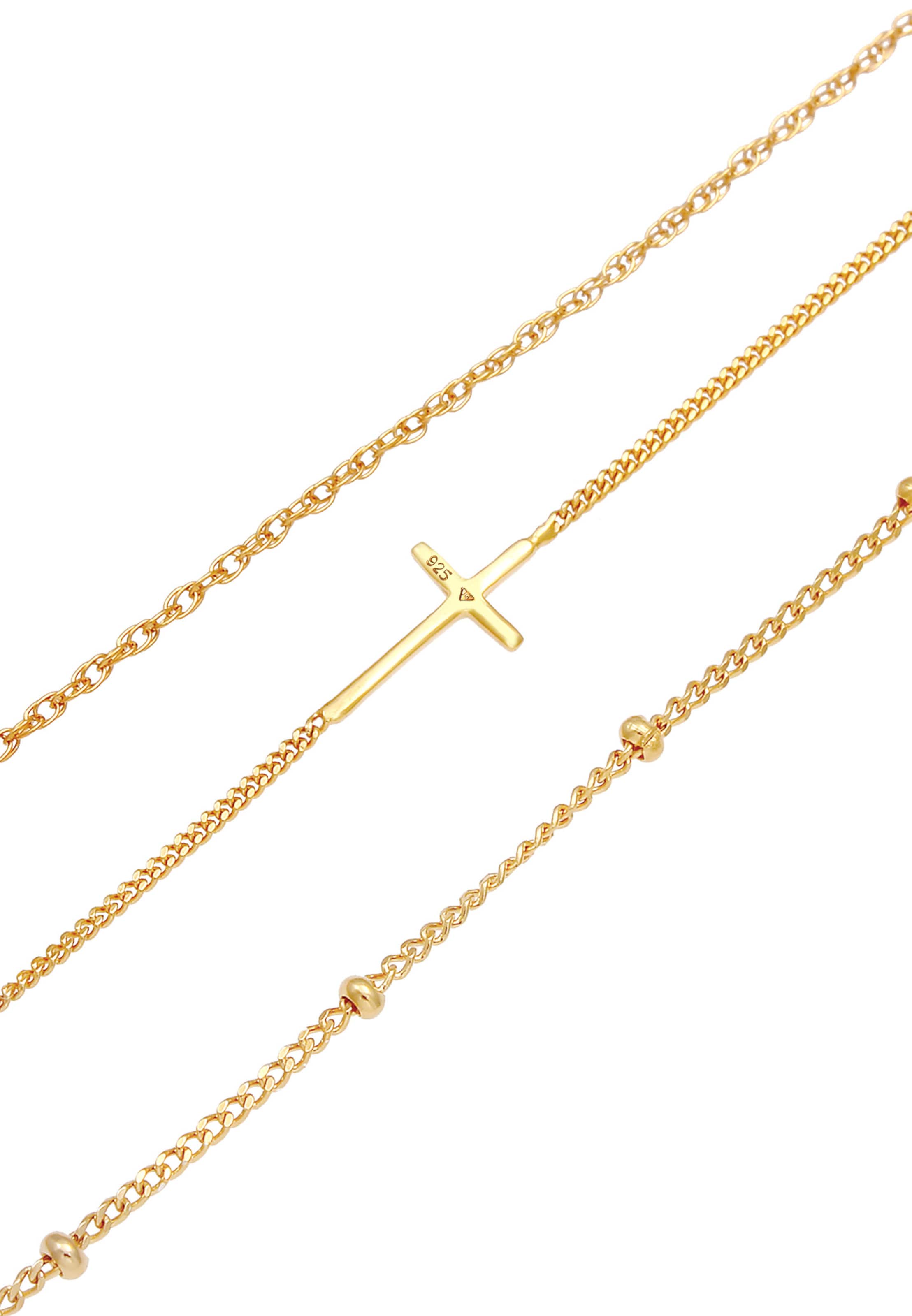 ELLI Armband Basic Armband, Kreuz in Gold