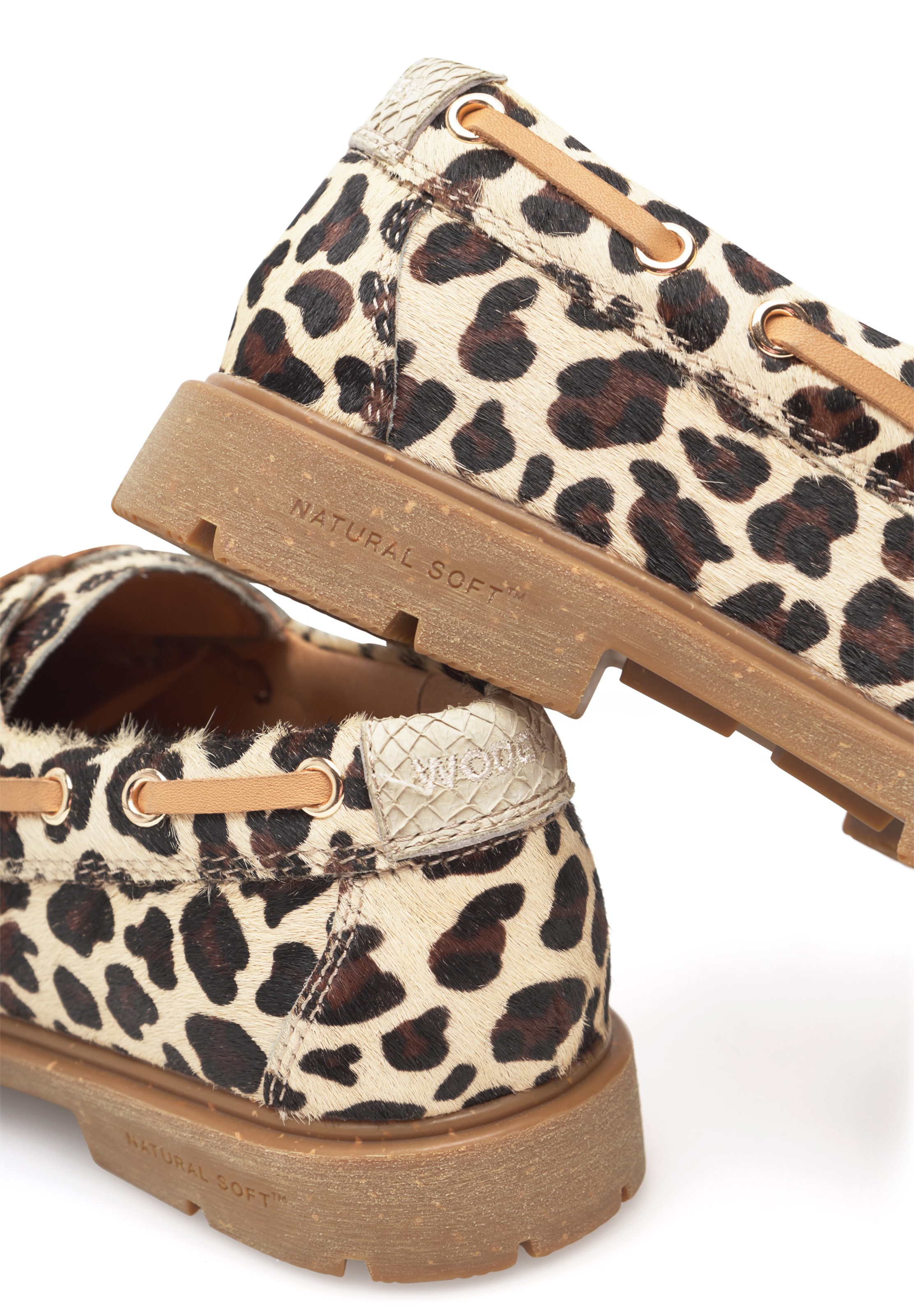 WODEN Mocassins 'Johanne Animal' in Bruin
