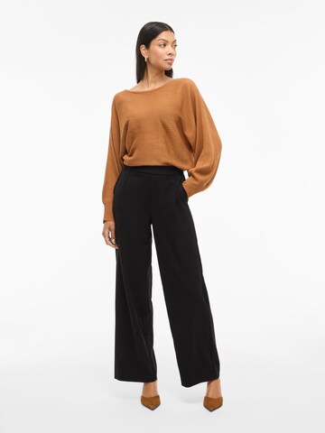 VILA Wide Leg Bundfaltenhose 'Varone' in Schwarz