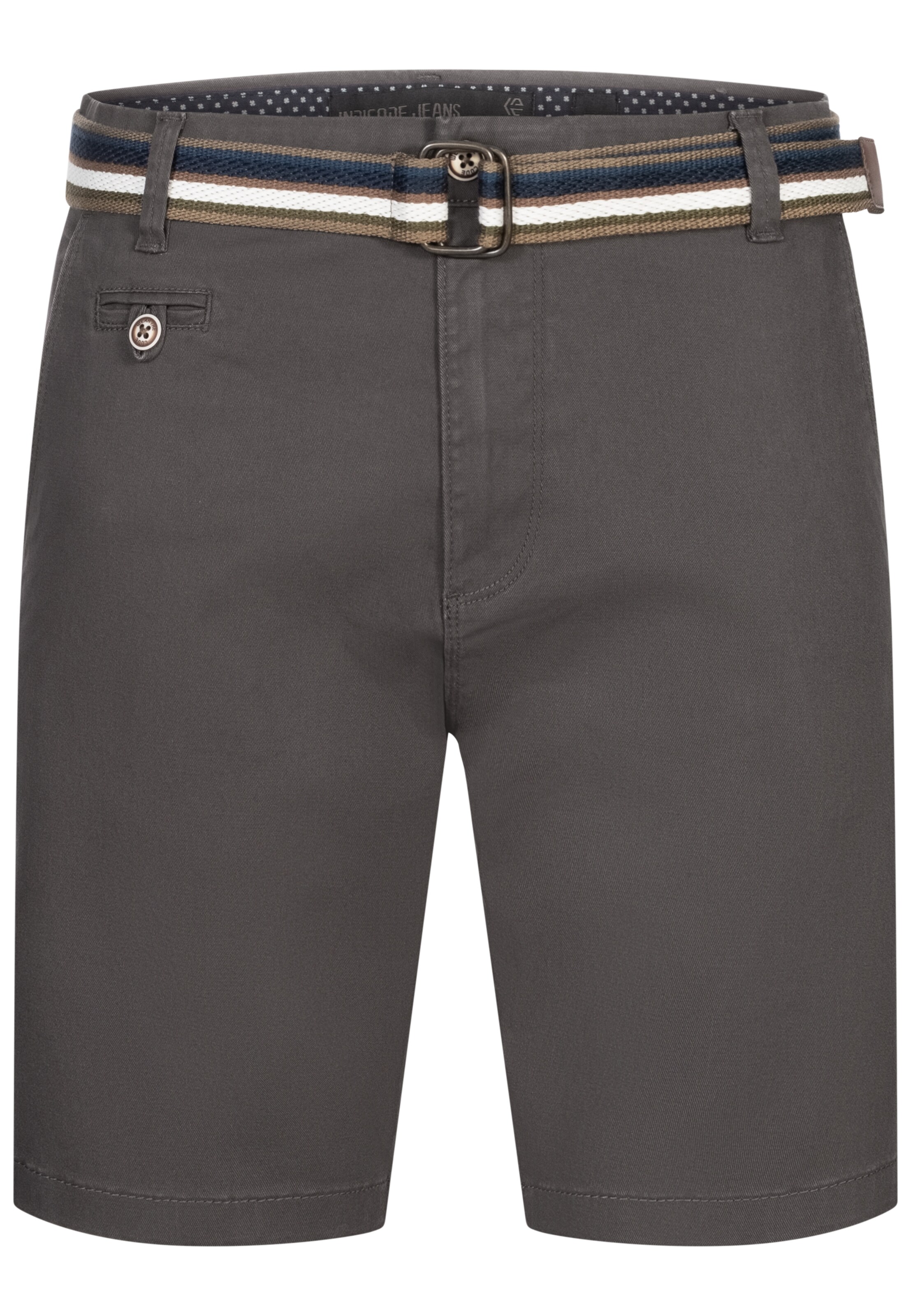 INDICODE JEANS Shorts 'Thews' in Grau: Vorderseite