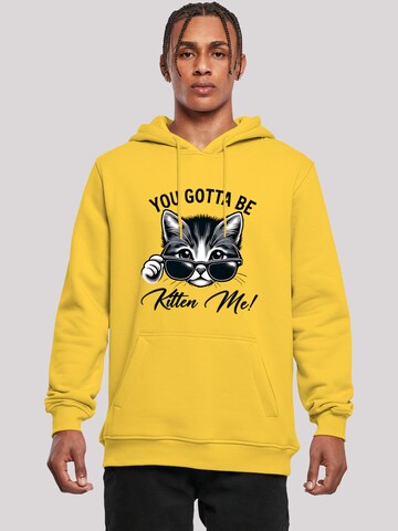 Sweat-shirt 'Kätzchen You Gotta Be Kitten Me!' F4NT4STIC en jaune : devant