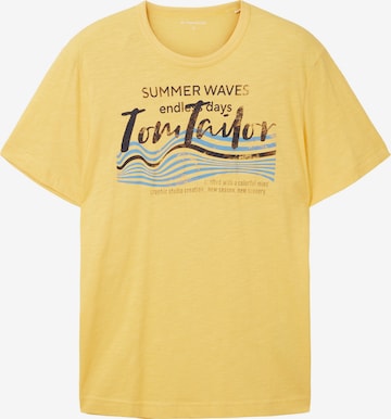 T-Shirt TOM TAILOR en jaune : devant