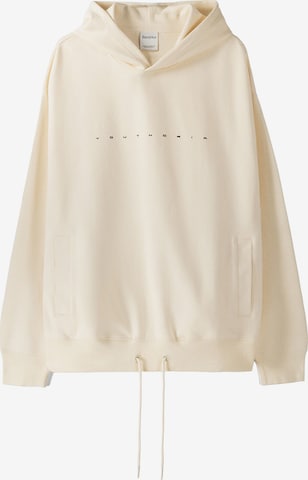 Sweat-shirt Bershka en blanc : devant