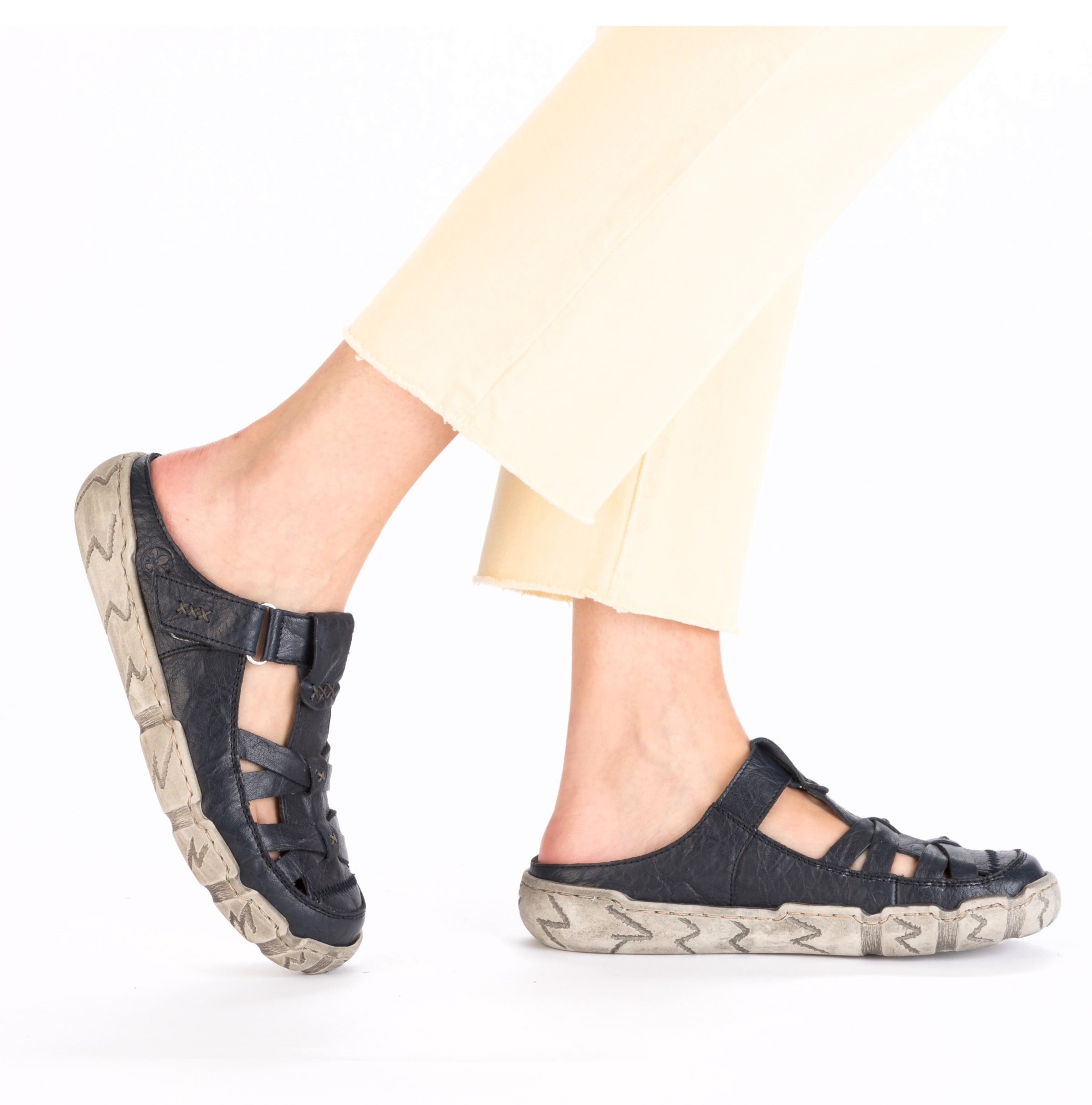 Rieker Mules in Blue: front