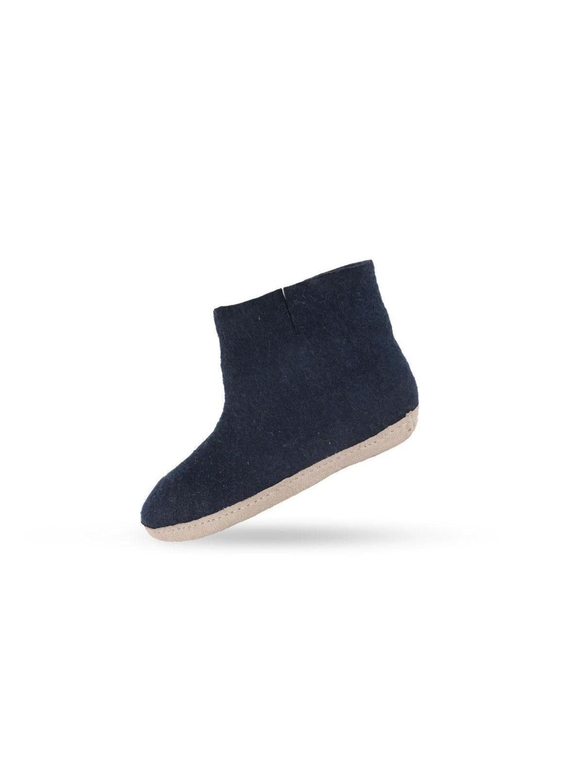 SHUS walk with nature Laarzen 'Børnestøvle af uld(100% ren uld)  m/sål i skind - Dansk Design fra SHUS' in Blauw: voorkant