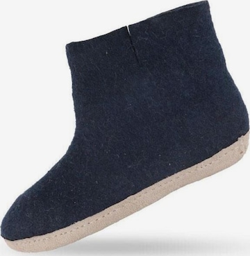 SHUS walk with nature Laarzen 'Børnestøvle af uld(100% ren uld) m/sål i skind - Dansk Design fra SHUS' in Blauw: voorkant