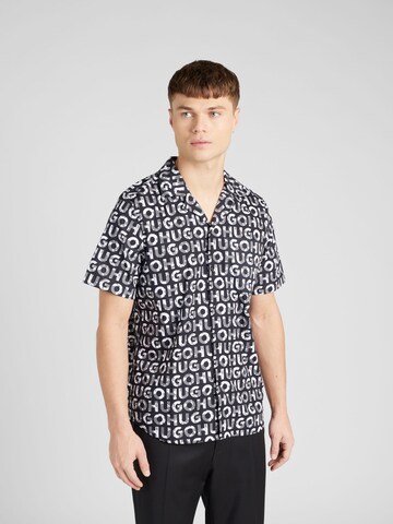 HUGO Comfort fit Button Up Shirt 'Ellino' in Black: front