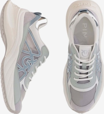 PINKO Platform trainers 'Ariel 33 - Sneaker Calf Leather/Net/Cow Suede' in Blue: front