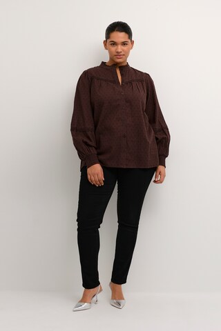 KAFFE CURVE Blouse 'Silla' in Bruin