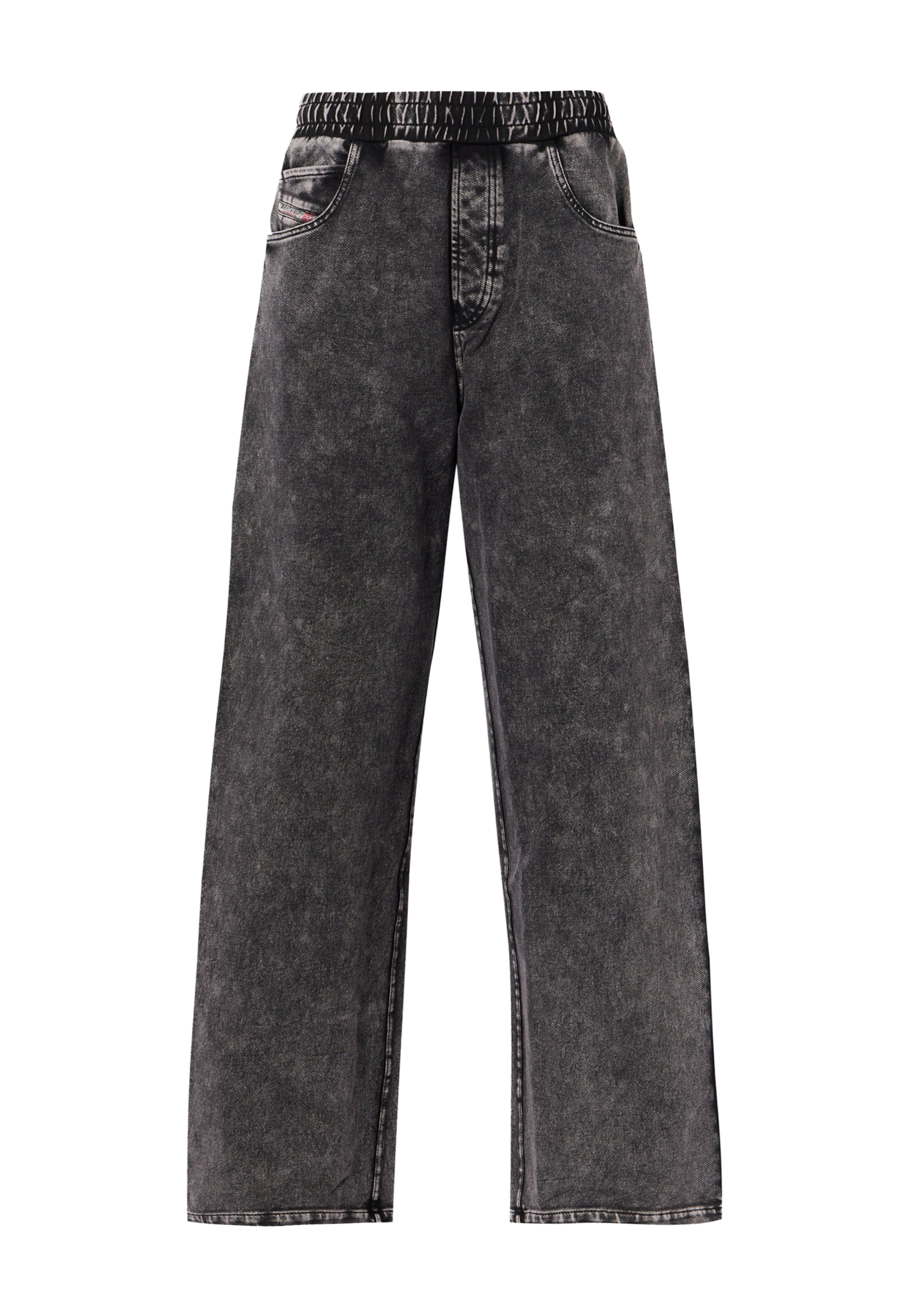 DIESEL Wide leg Pants 'P-STUKY' in Black: front