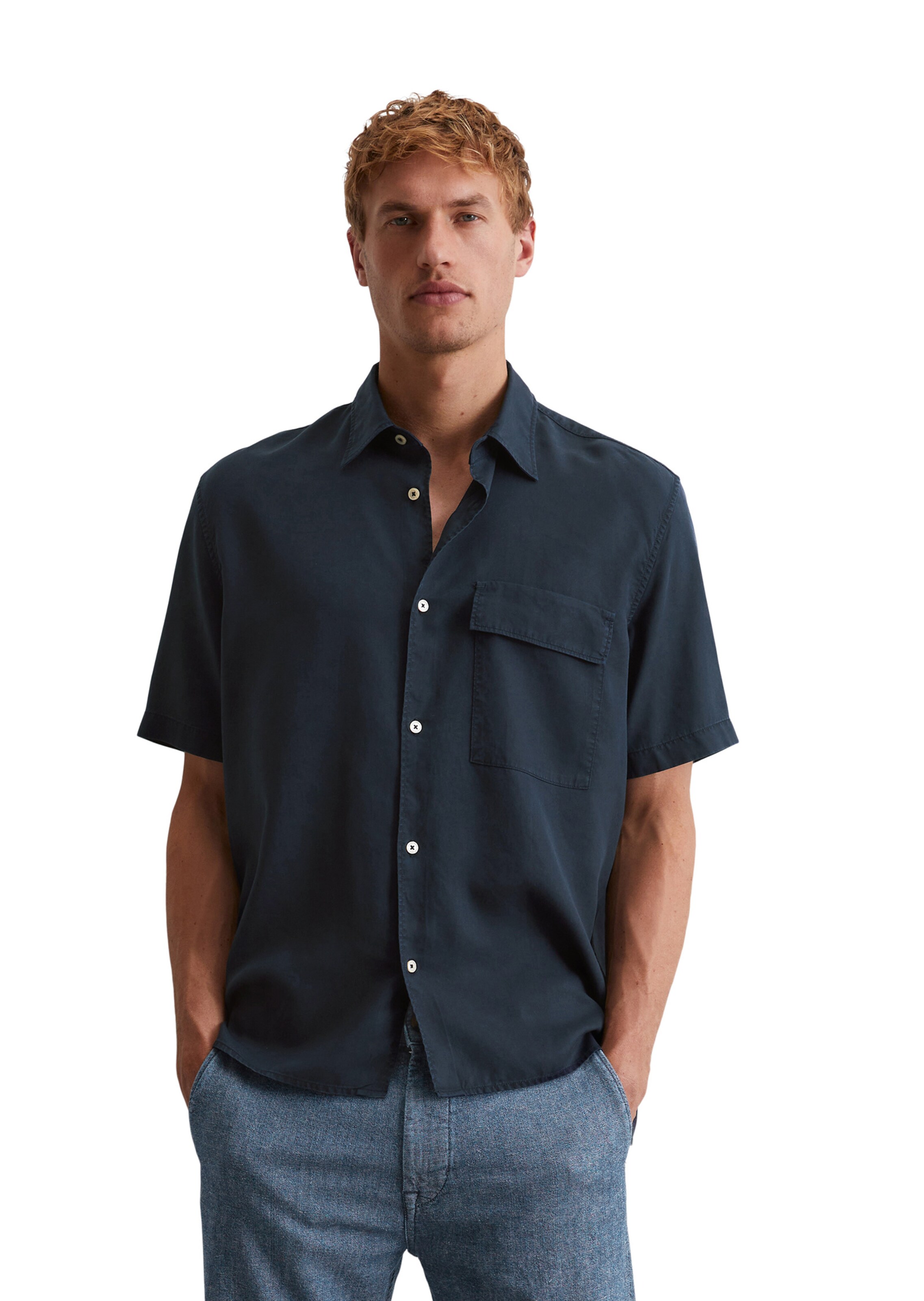 Coupe regular Chemise Marc O'Polo en bleu : devant