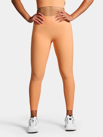 nordicdots - Slimfit Leggings 'Rib' em laranja: frente