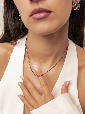 Collana 'Candy Color Tube Bead' di Hey Happiness in argento: frontale