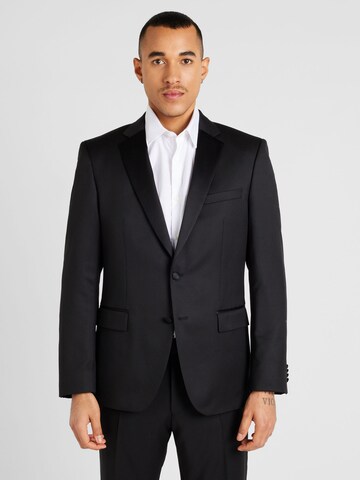 Coupe regular Veste de costume BOSS en noir : devant