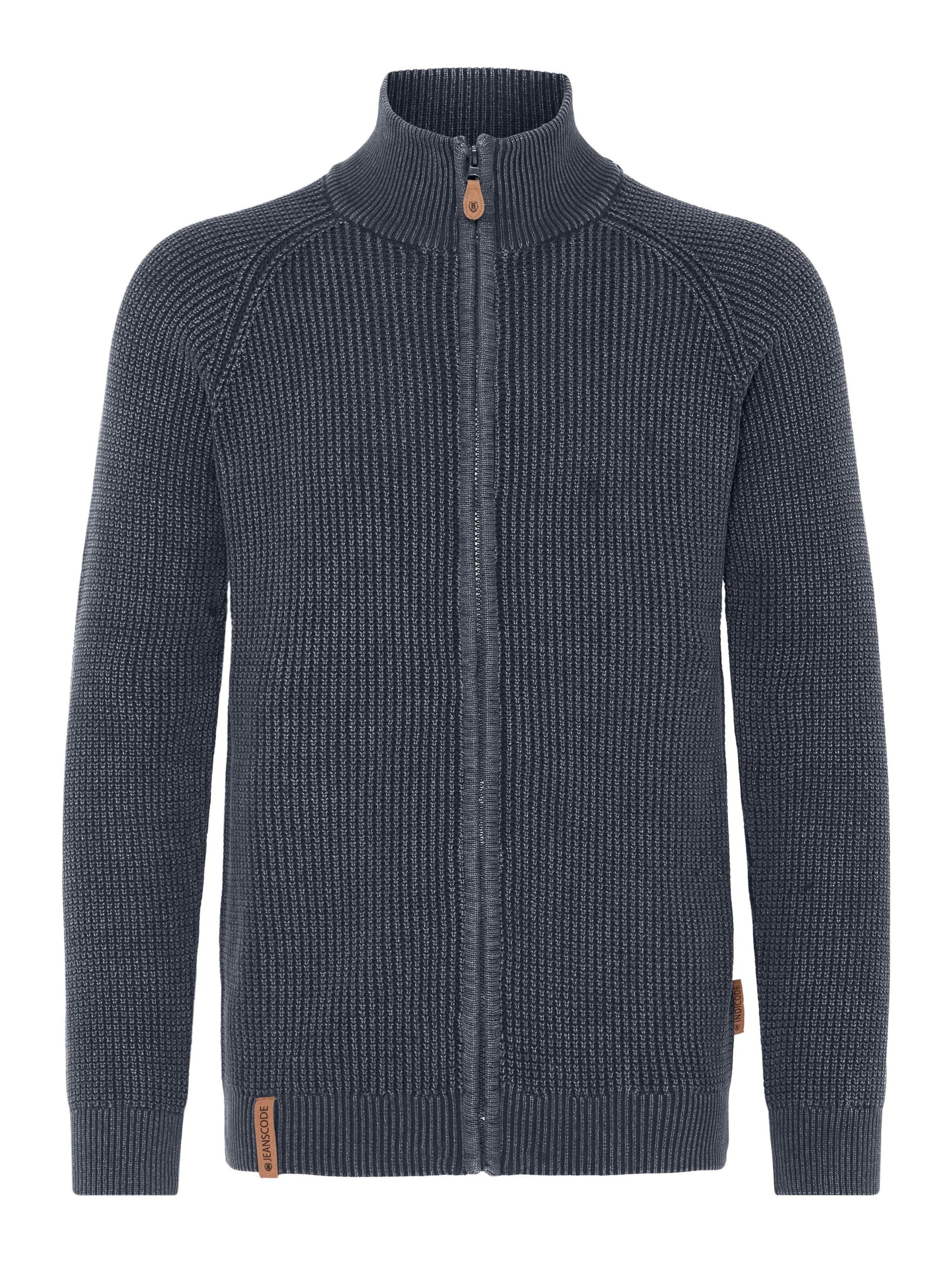 INDICODE JEANS Strickjacke ' IDRockly ' in Blau: Vorderseite