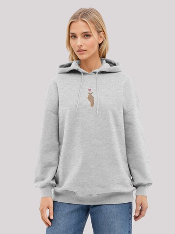 Sweat-shirt 'Finger Herz' F4NT4STIC en gris : devant