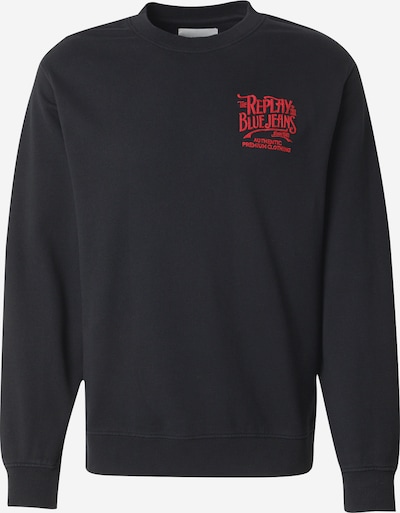 REPLAY Sweater majica u crvena / crna, Pregled proizvoda
