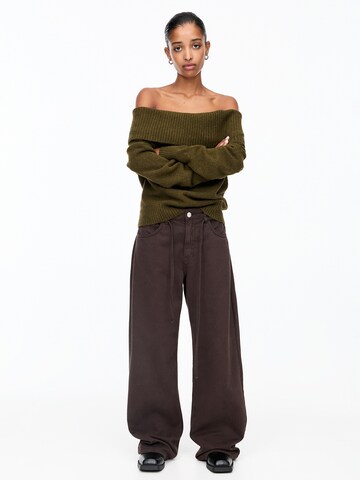 Pull&Bear Wide leg Jeans in Bruin