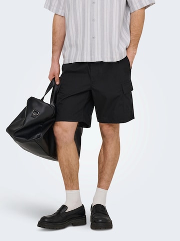 Only & Sons Regular Карго панталон 'ONSKAL' в черно: отпред